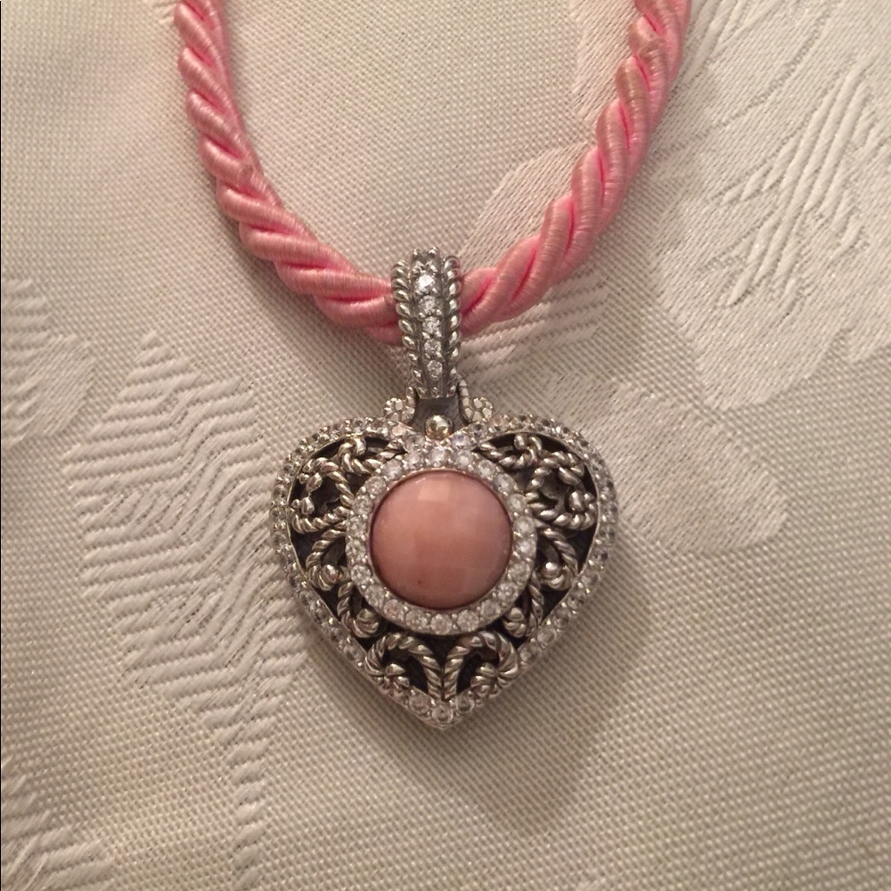 JUDITH RIPKA 925 CZ Pink Heart Necklace - Picture 2 of 7
